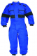 Zateplená pracovná kombinéza KMB LUXUS krytý zips pružné náplety na rukávoch a nohaviciach modro/čierna