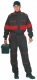 Kombinéza CXS ROBERT bavlna elastický pás patenty na rukávoch a nohaviciach predĺžená čierno/červena