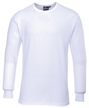 Tričko PW TERMO KLASIK BA/PES rebrovaný úplet dlhý rukáv okrúhly priekrčník biele
