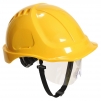 Ochranná priemyselná prilba Endurance Plus Visor ABS očný štít podbradný pásik račňa žltá