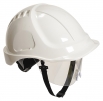 Ochranná priemyselná prilba Endurance Plus Visor ABS očný štít podbradný pásik račňa biela