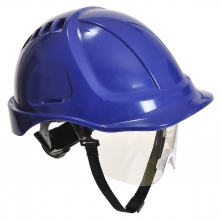 Ochranná priemyselná prilba Endurance Plus Visor ABS očný štít podbradný pásik račňa modrá