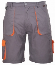 Krátke pracovné nohavice TEXO Contrast sivo/oranžové veľkosť M