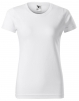 Tričko Malfini Basic 160 dámske bavlnené krátky rukáv bezšvový priliehavý strih trupu guľatý priekrčník biele