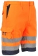 Montérkové nohavice HiVis krátke PES/BA 2 reflexné pruhy oranžovo/modré