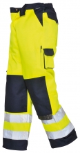 Montérkové nohavice TEXO Hi-Vis do pása 2 reflexné pruhy žlto/modré