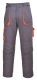 Montérkové nohavice PW TEXO Contrast do pása BA/PES mnoho vreciek sivo/oranžové