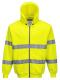Mikina PW KLOKANKA Hi-Vis ZIP s kapucňou zapínanie na zips reflexné pruhy výstražná žltá