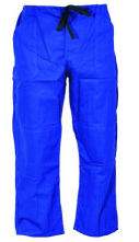Montérkové nohavice KLASIK do pása na šnúrku bavlna stredne modré