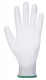 Rukavice PW PU Palmtip ESD nylón/uhlík/PU bezšvíkové antistatické máčaná dlaň a prsty sivo/biele
