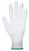Rukavice PW PU Palmtip ESD nylón/uhlík/PU bezšvíkové antistatické máčaná dlaň a prsty sivo/biele