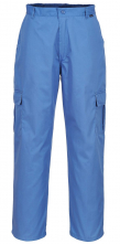 Antistatické pracovné nohavice do pása ESD pohodlné nosenie 6 vreciek pružný pás svetlomodré