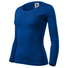 Tričko Malfini Fit-T 160 100 % bavlna dlhý rukáv dámske okrúhly priekrčník ľahko vypasované kráľovské modré