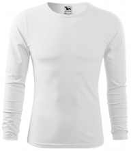 Tričko Malfini Fit-T LS pánske bavlna 160g dlhý rukáv okrúhly priekrčník biele
