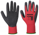 Rukavice PW Flex Grip pletené z nylonu máčané v latexe ergonomický tvar elastická manžeta červeno/čierne