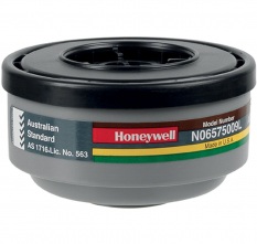 Filter Honeywell A1B1E1K1 radu 5500/7700 proti organickým anorganickým kyslým a čpavkovým plynom so závitom 25 mm hnedo/sivo/žlto/zelený