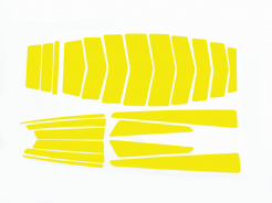 Súprava reflexných samolepiek na nalepenie na ochrannú priemyselnú prilbu Rockman RANGER farba svietivo žltá