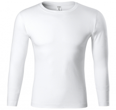 Tričko Piccolio Progres LS unisex bavlna 150g dlhý rukáv tubulárny strih okrúhly priekrčník biele