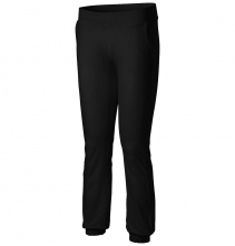 Nohavice Malfini Leisure dámske BA/elastan široký pružný pás náplety pružné náplety na konci nohavíc čierne