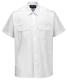 Košeľa PW PILOT PES/BA krátky rukáv klasický golier náplecníky 2 vrecká s chlopňami na prsiach biela