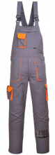 Montérkové nohavice PW TEXO Contrast s náprsenkou traky BA/PES sivo/oranžové