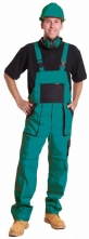 Montérkové nohavice CXS LUXY ROBIN (EMIL) náprsenkové bavlna na 190 cm zeleno/čierne