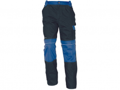 PPracovné nohavice CERVA STANMORE do pása 100 % BA kolenné vrecká na vkladanie vložiek tmavomodré/svetlomodré