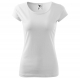 Tričko Pure 150 bavlnené dámske krátky rukáv okrúhly priekrčník vydriečené biele