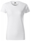 Tričko Malfini Basic 160 dámske bavlnené krátky rukáv bezšvový priliehavý strih trupu guľatý priekrčník biele