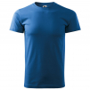 Tričko MALFINY Basic 160 bavlnené bezšvový strih trupu guľatý priekrčník silikónová úprava azurovo modré