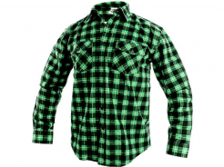 Košeľa CXS TOM flanelová bavlnená kockovaná dlhý rukáv zelená