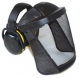 Ochranný tvárový štít Hellberg SECURE SAFE 1 s chráničmi sluchu Secure 2 dĺžka 200 mm nylonová mriežka
