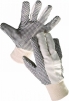 Rukavice CERVA OSPREY bavlnený zrebný úplet PVC terčíky v dlani a na prstoch pružný náplet biele
