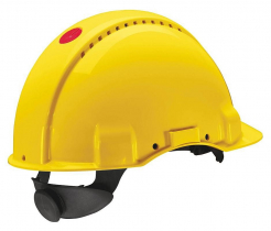 Prilba PELTOR 3M™ G3000 senzor 3M™ Uvicator™ EX vystúpený zosilnený vrchlík s ventilačnými otvormi račňa žltá
