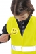 Výstražná detská súprava NARDA výstražná vesta s kľúčenkou reflexnými pruhmi smajlíkom žltá