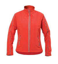 Bunda ADLER Softshell Jacket dámska vypasované vrecká na zips reflexné švy červená