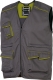 Montérková vesta DELTA PLUS MACH 6 ľahká bez podšívky zapínanie na zips množstvo vreciek kontrastné obšívanie sivo/zelená