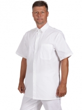 Košeľa TA DOKTOR letná lekárska 100% bavlna vrecko na prsiach krátky rukáv biela