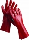 Rukavice CERVA REDSTART bavlnený úplet máčaný v PVC dĺžka 45 cm červené