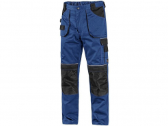 Montérkové nohavice CXS Orion Teodor do pása BA/PES reflexné obšívanie zosilnené kolená s vreckom na výstuhy modro/čierne