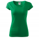 Tričko Pure 150 bavlnené dámske krátky rukáv okrúhly priekrčník prehnuté stredno zelené