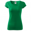 Tričko Pure 150 bavlnené dámske krátky rukáv okrúhly priekrčník prehnuté stredno zelené