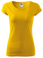 Tričko Pure 150 bavlnené dámske krátky rukáv okrúhly priekrčník vydriečené žlté