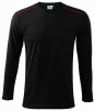 Tričko Malfini Long Sleeve 180 bavlna dlhý rukáv unisexový strih červená linka na ramenách čierne