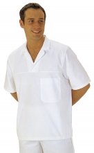 Košeľa pekárska krátky rukáv s rozhalenkou cez hlavu biela veľkosť XL