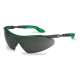Okuliare UVEX i-vo Infradur Plus UV 400+IR čierno/zelené nastaviteľné straničky nehmlisté nepoškriabateľné stupeň 5 sivé