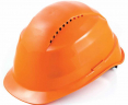 Ochranná prilba Rockman C6R HDPE 12 ventilačných otvorov látkový kríž račňa oranžová