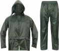 Oblek Cerva CARINA PES/PVC vodoodolný blúza s kapucňou na zips a nohavice do pása zelený