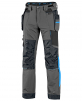 Montérkové nohavice CXS NAOS do pása nylon 4-way stretch do pása kontrastné doplnky sivo/čierno/modré