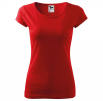 Tričko Pure 150 bavlnené dámske krátky rukáv okrúhly priekrčník prehnuté červene